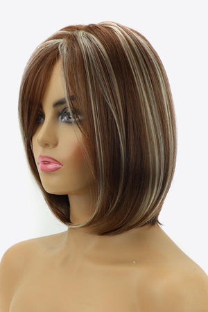 10'' Brown White Short Wave Full Machine Wig - MXSTUDIO.COM