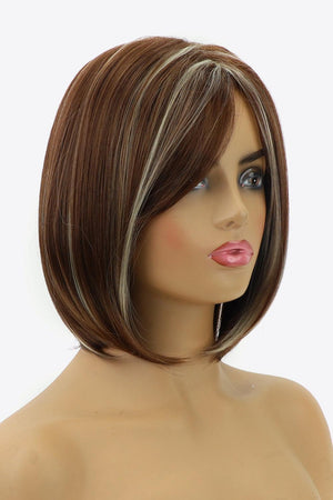 10'' Brown White Short Wave Full Machine Wig - MXSTUDIO.COM