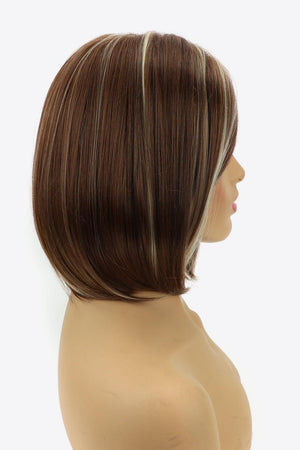 10'' Brown White Short Wave Full Machine Wig - MXSTUDIO.COM