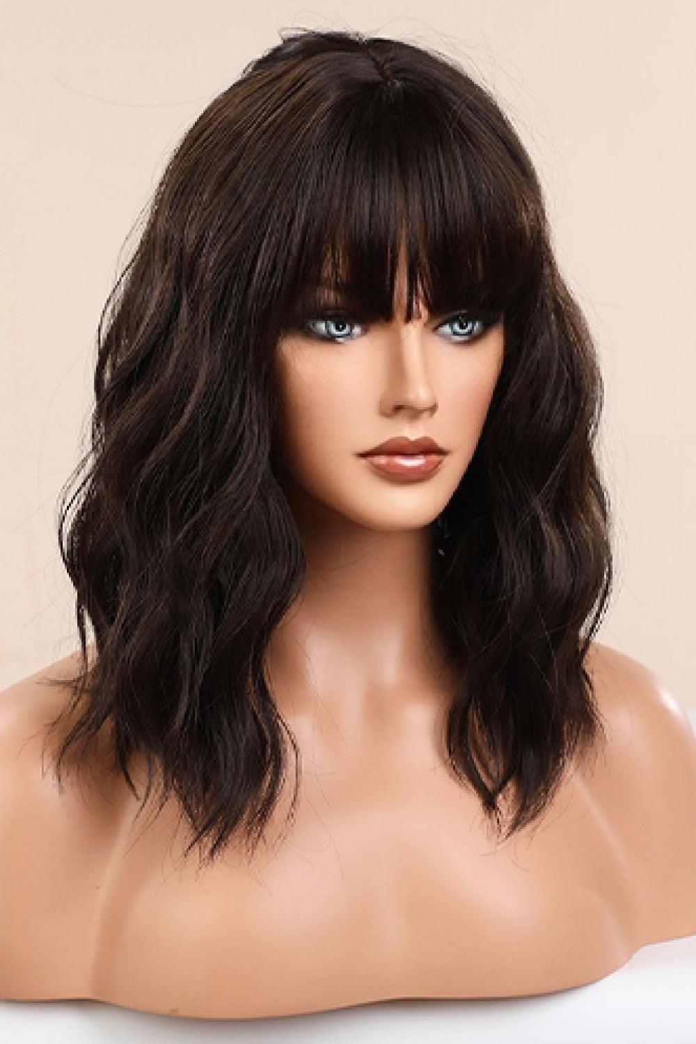 12'' Realistic Black Wavy Full-Machine Wig - MXSTUDIO.COM