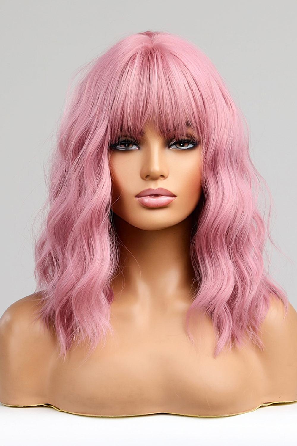 12'' Wavy Full-Machine Wig With Bangs - MXSTUDIO.COM