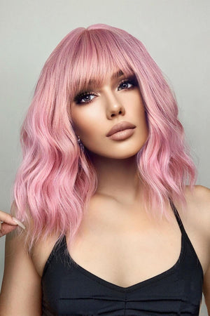 12'' Wavy Full-Machine Wig With Bangs - MXSTUDIO.COM