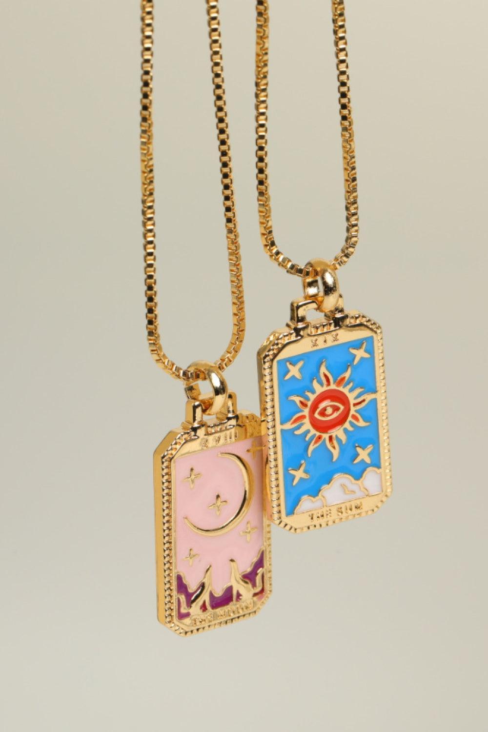 14K Gold-Plated Copper Chain Tarot Card Necklace - MXSTUDIO.COM