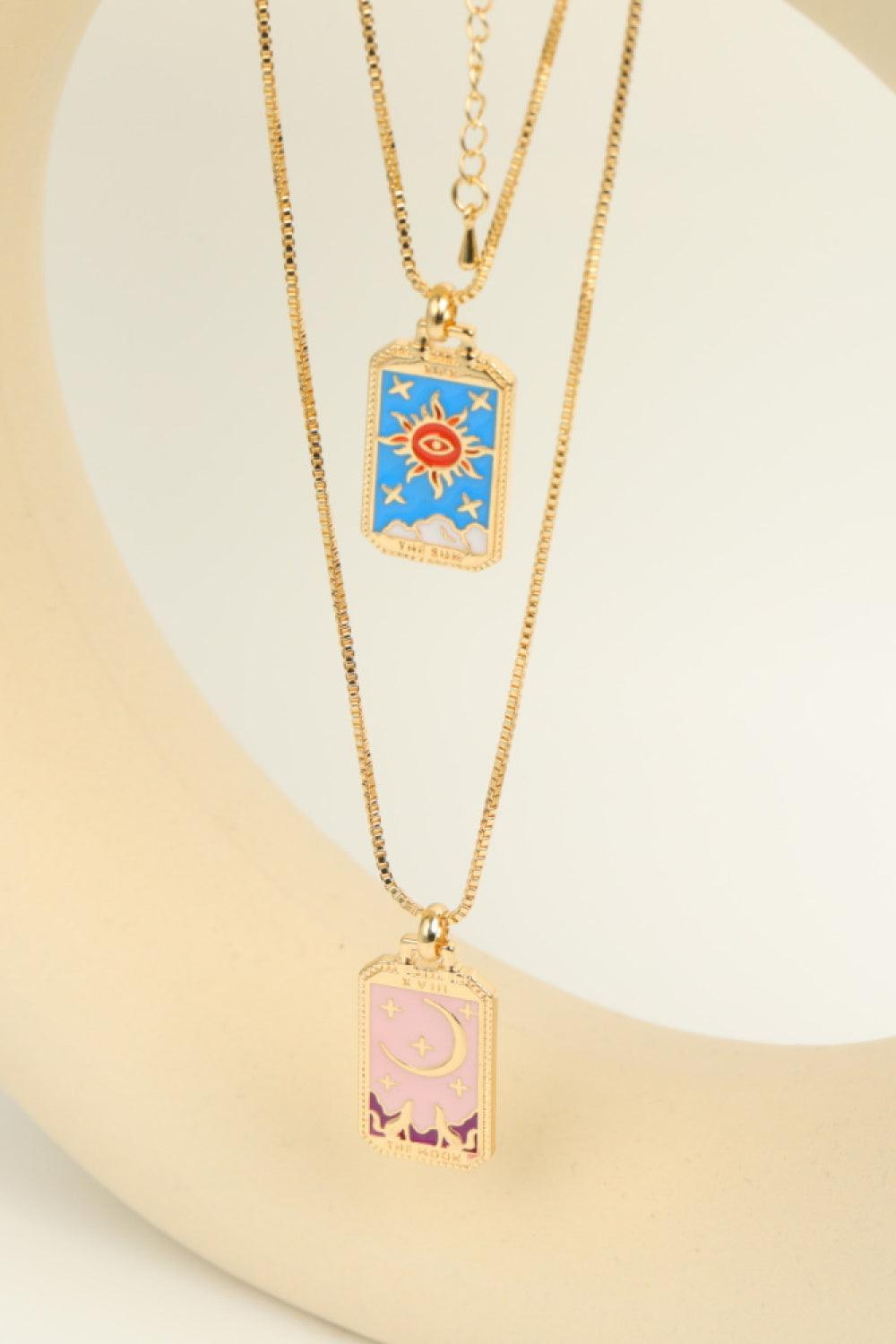 14K Gold-Plated Copper Chain Tarot Card Necklace - MXSTUDIO.COM