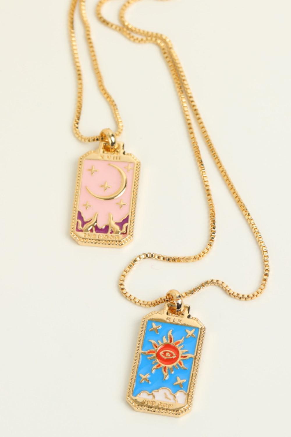 14K Gold-Plated Copper Chain Tarot Card Necklace - MXSTUDIO.COM