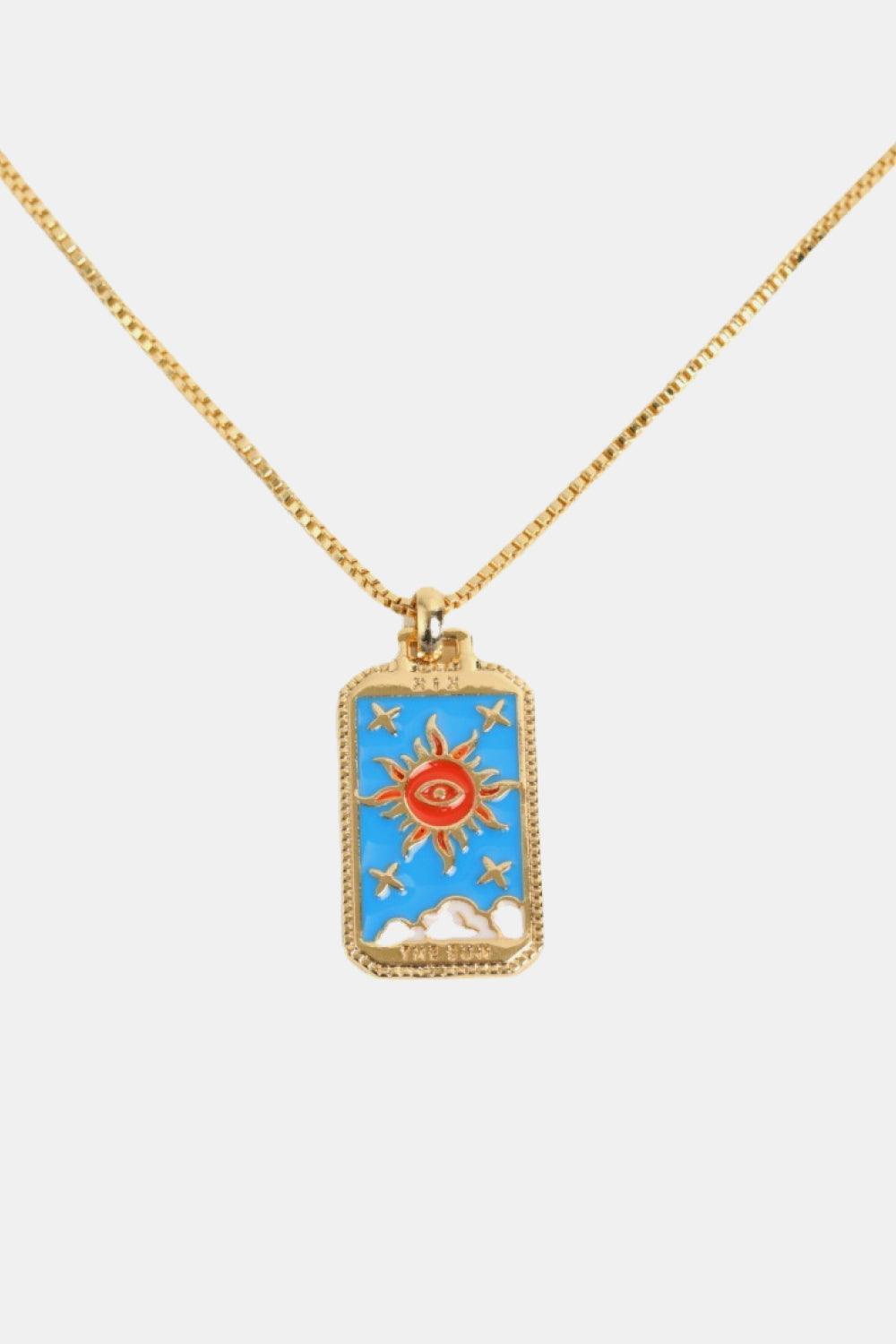 14K Gold-Plated Copper Chain Tarot Card Necklace - MXSTUDIO.COM