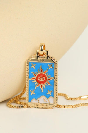 14K Gold-Plated Copper Chain Tarot Card Necklace - MXSTUDIO.COM