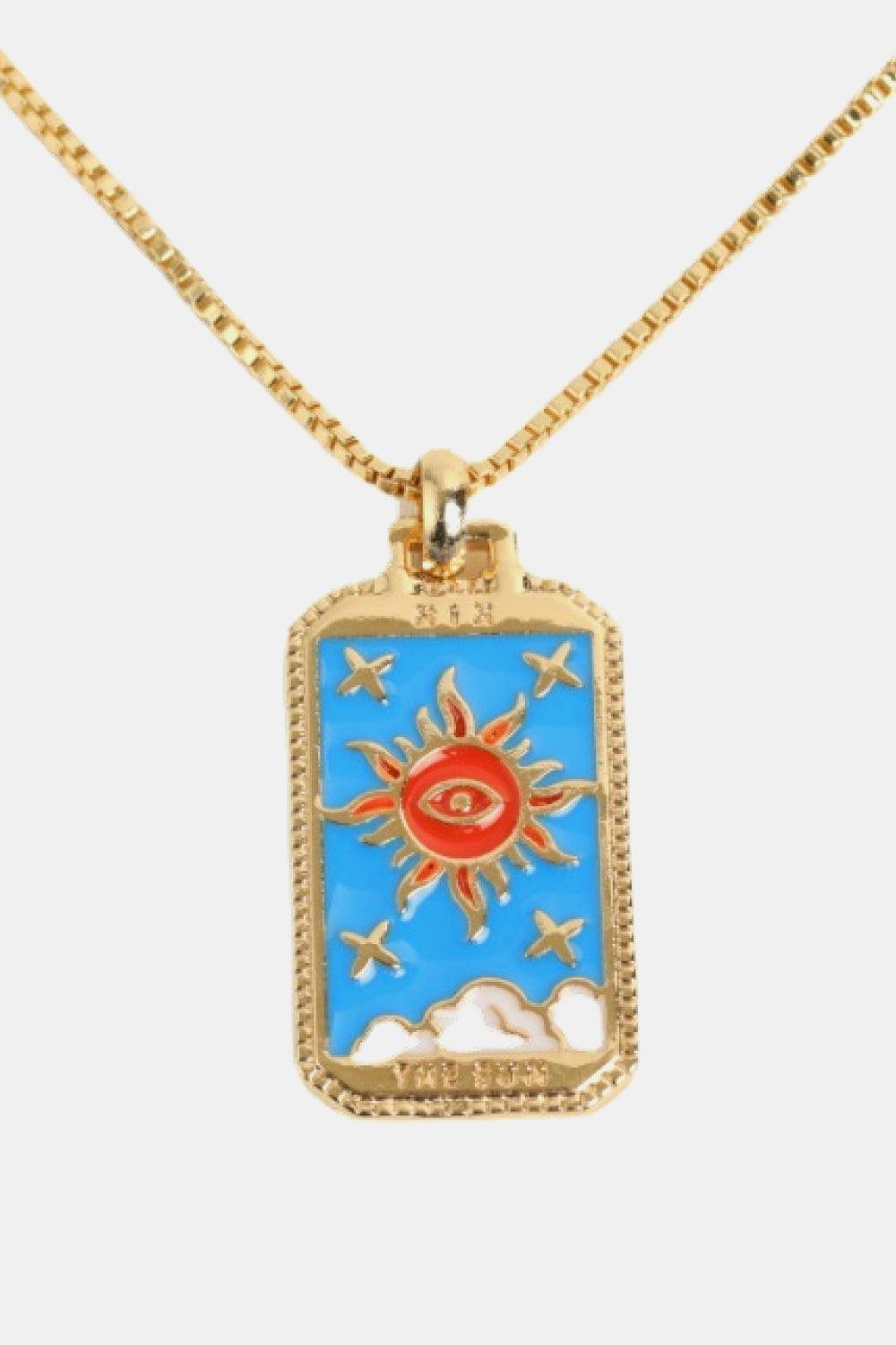 14K Gold-Plated Copper Chain Tarot Card Necklace - MXSTUDIO.COM