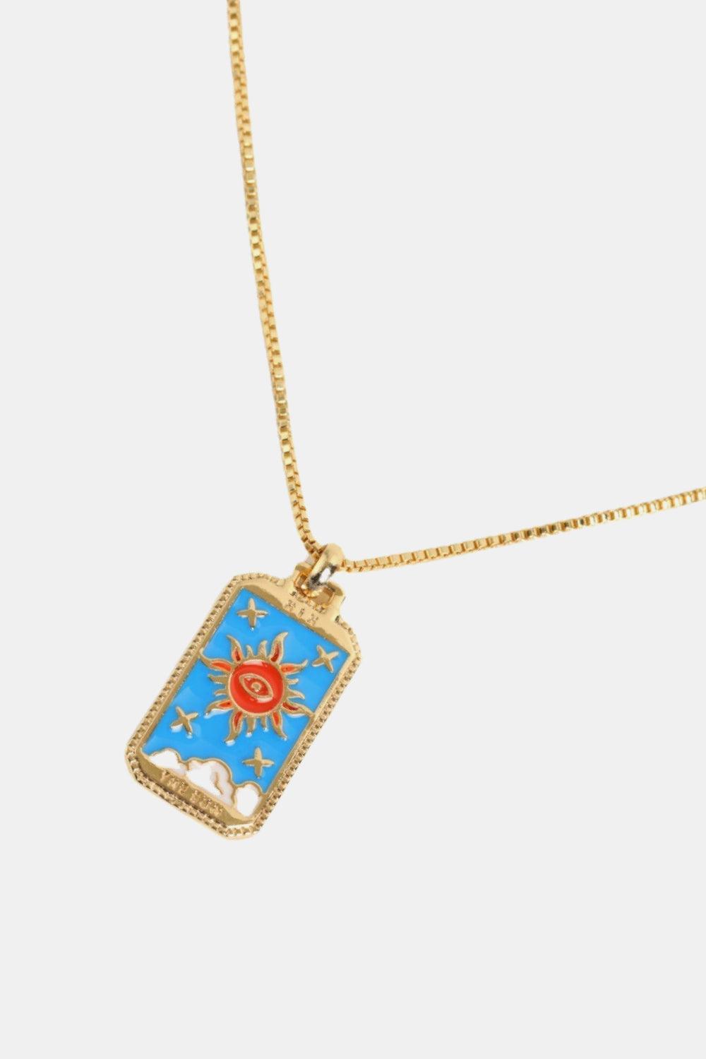 14K Gold-Plated Copper Chain Tarot Card Necklace - MXSTUDIO.COM