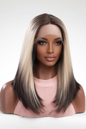 16" Brown Blonde Straight Lace Front Wig - MXSTUDIO.COM