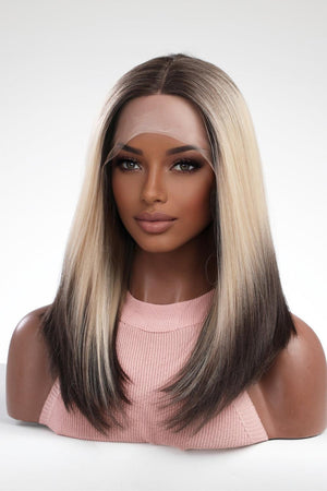 16" Brown Blonde Straight Lace Front Wig - MXSTUDIO.COM