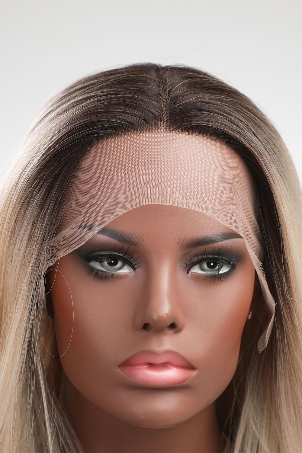 16" Brown Blonde Straight Lace Front Wig - MXSTUDIO.COM