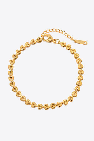 18K Gold-Plated Lobster Clasp Heart Chain Bracelet - MXSTUDIO.COM