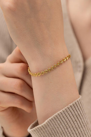 18K Gold-Plated Lobster Clasp Heart Chain Bracelet - MXSTUDIO.COM