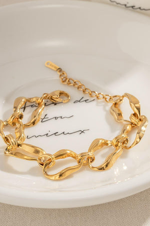 18K Gold-Plated Stainless Steel Chain Bracelet-MXSTUDIO.COM