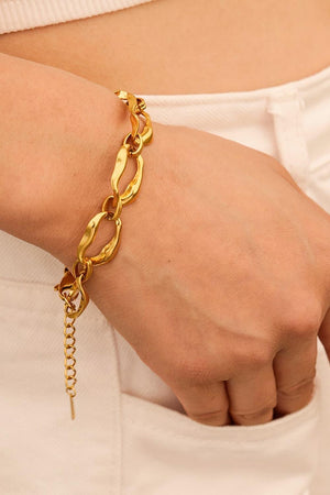 18K Gold-Plated Stainless Steel Chain Bracelet-MXSTUDIO.COM