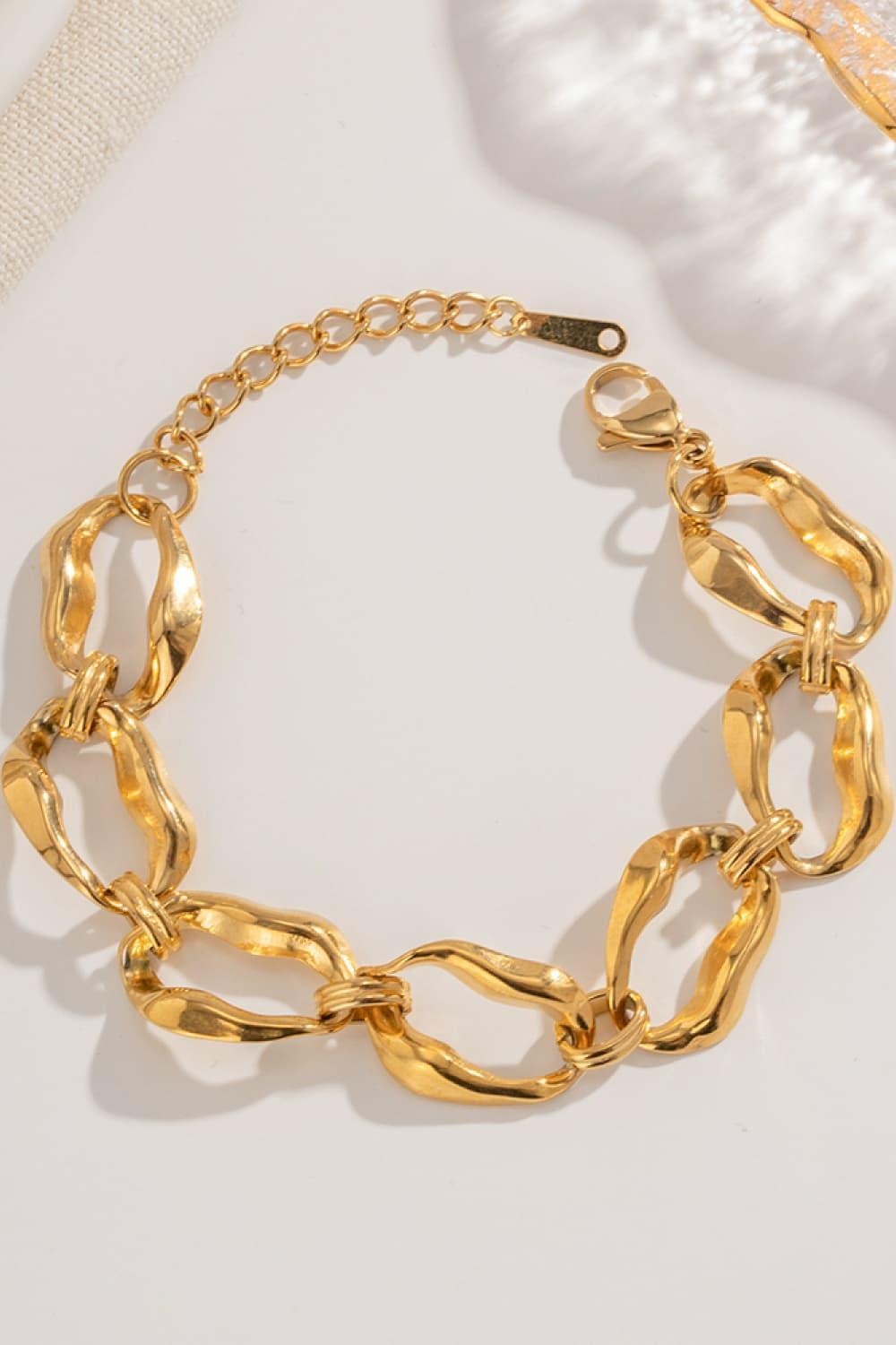 18K Gold-Plated Stainless Steel Chain Bracelet-MXSTUDIO.COM