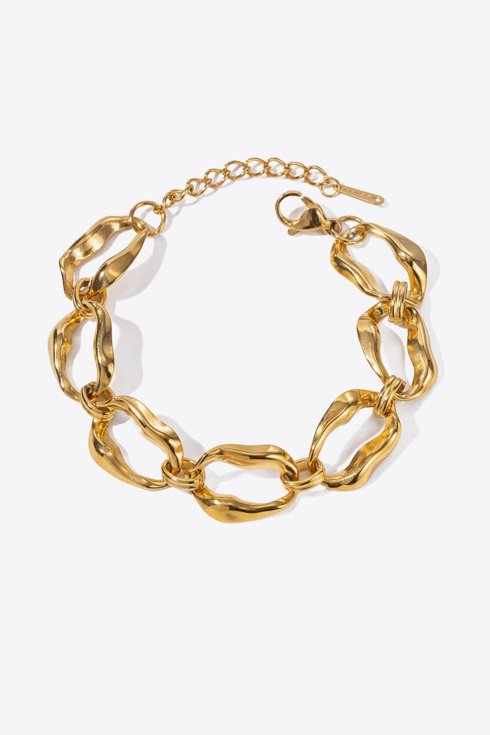 18K Gold-Plated Stainless Steel Chain Bracelet-MXSTUDIO.COM