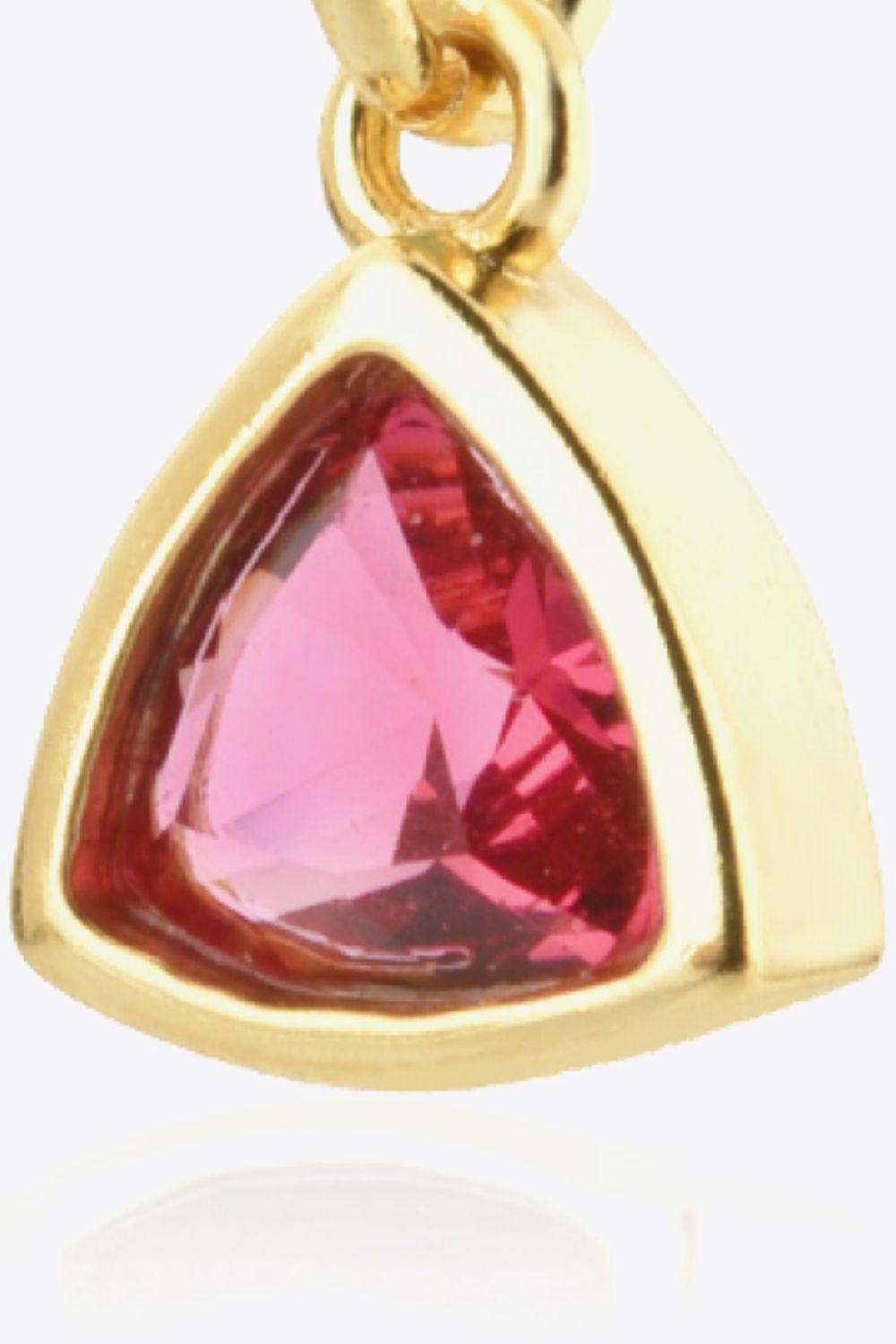 18K Gold-Plated Sterling Silver Birthstone Pendant - MXSTUDIO.COM