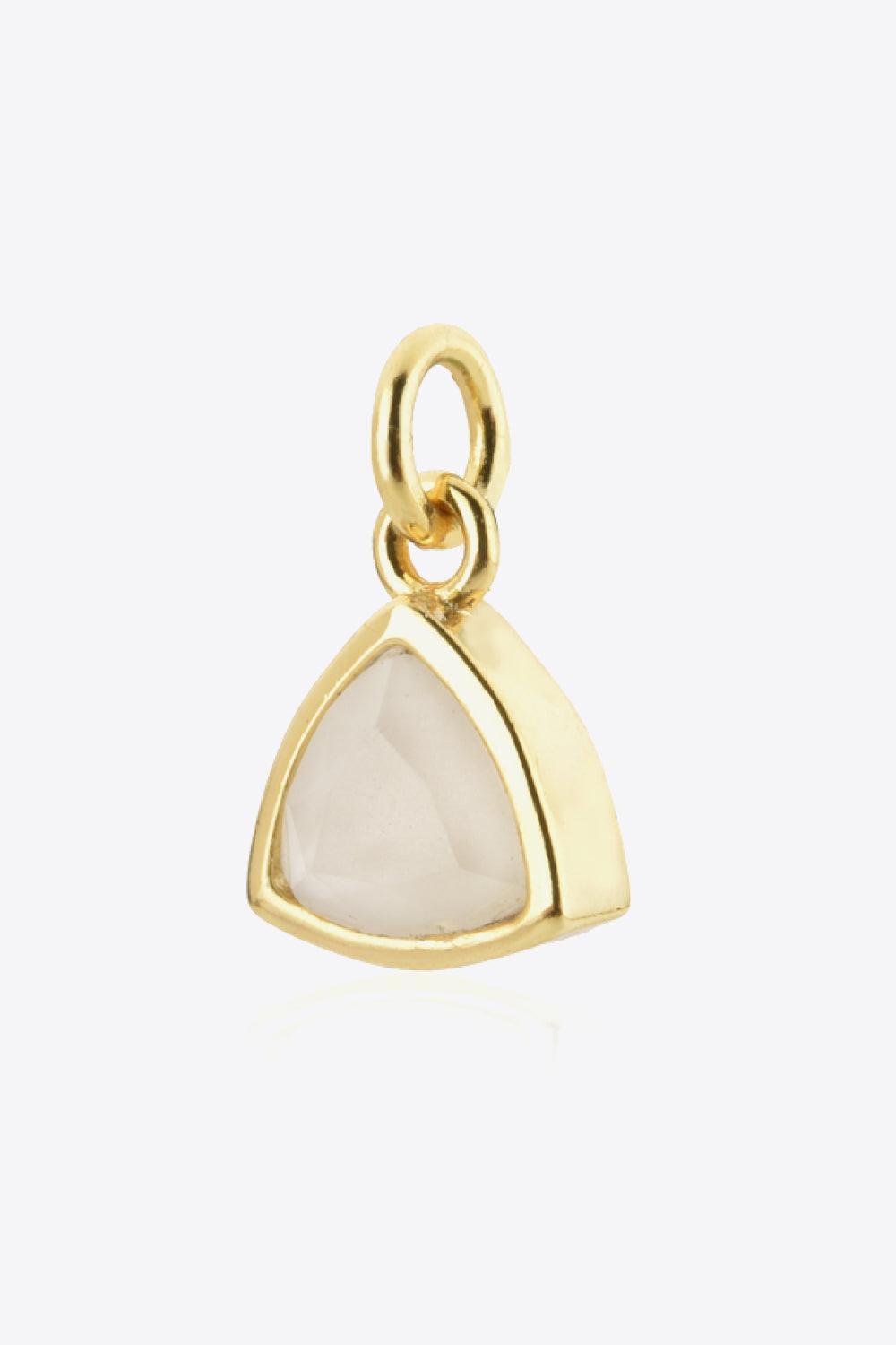 18K Gold-Plated Sterling Silver Birthstone Pendant - MXSTUDIO.COM