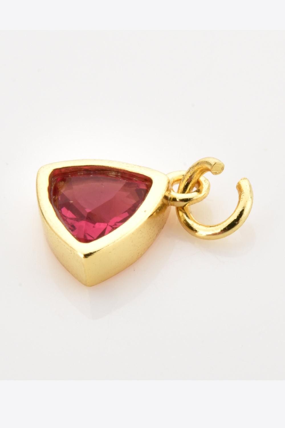 18K Gold-Plated Sterling Silver Birthstone Pendant - MXSTUDIO.COM