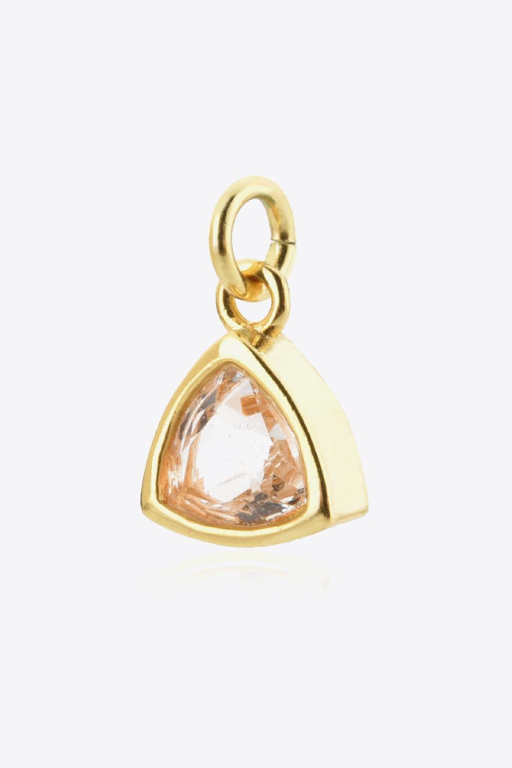 18K Gold-Plated Sterling Silver Birthstone Pendant - MXSTUDIO.COM