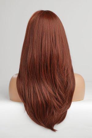 20'' Red Mid-Length Wavy Full Machine Wig - MXSTUDIO.COM