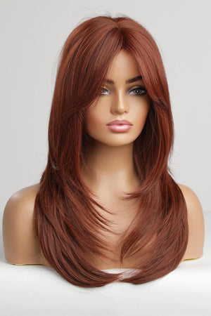 20'' Red Mid-Length Wavy Full Machine Wig - MXSTUDIO.COM