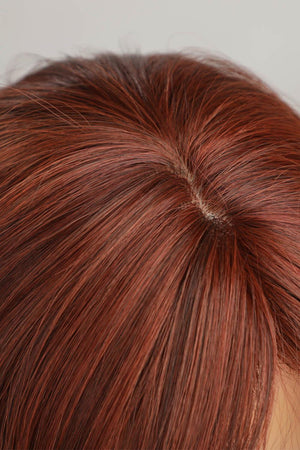 20'' Red Mid-Length Wavy Full Machine Wig - MXSTUDIO.COM