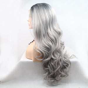 a wig with grey hair on a mannequin head