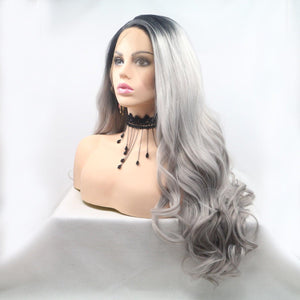 a wig with grey hair on a mannequin head