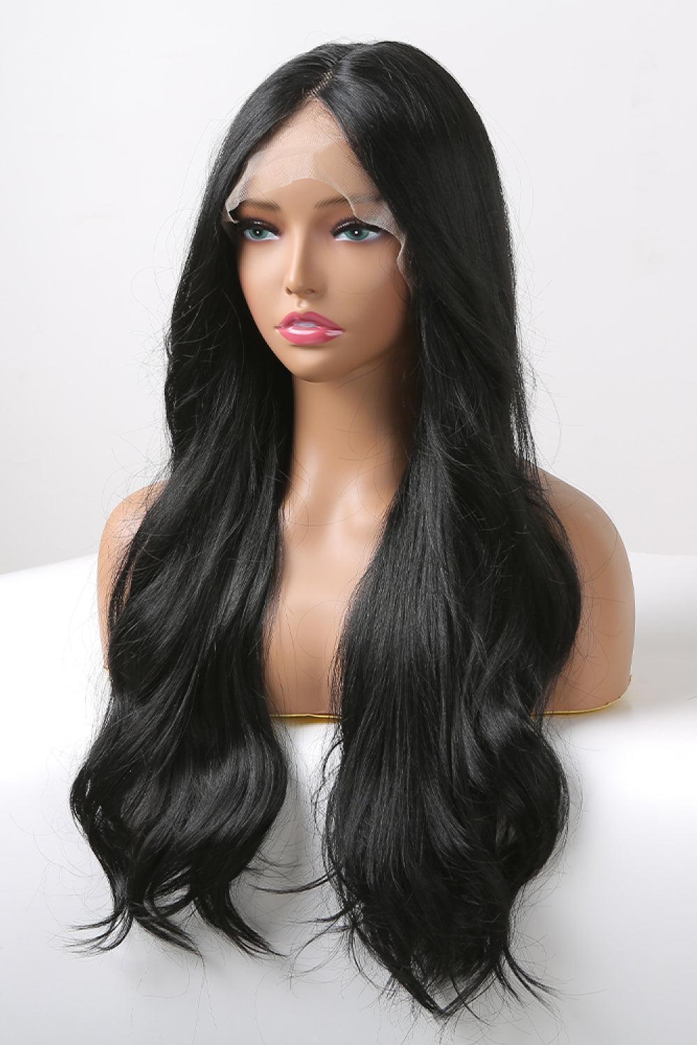 24" Black Wavy Lace Front Wig - MXSTUDIO.COM