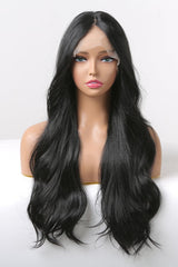 24" Black Wavy Lace Front Wig - MXSTUDIO.COM