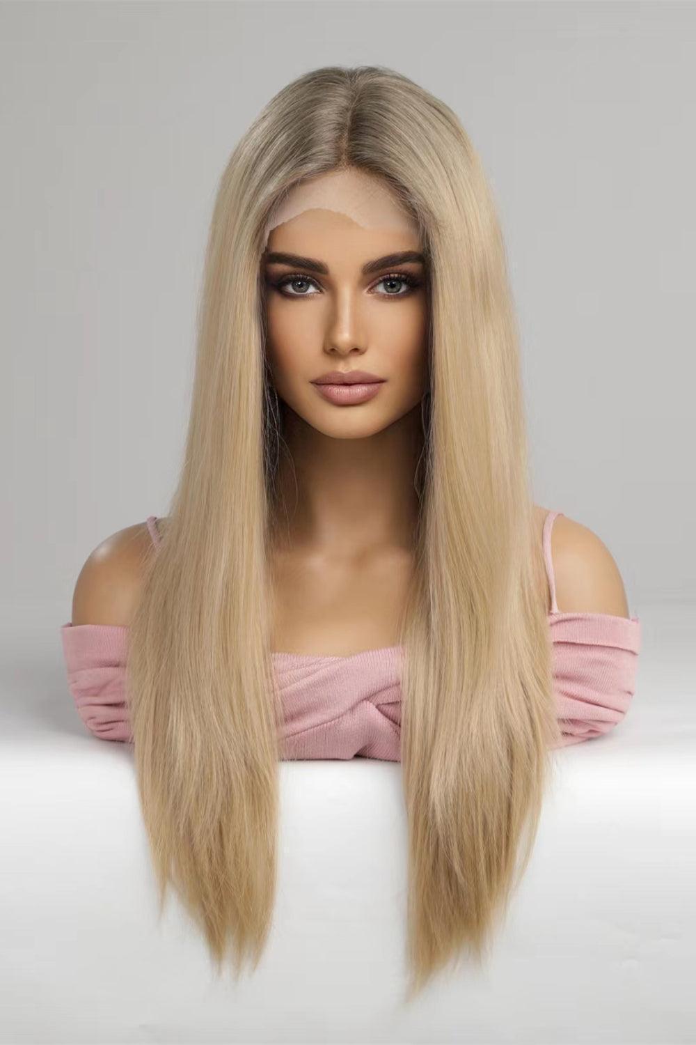 24'' Blonde Long Straight Lace Front Wig - MXSTUDIO.COM