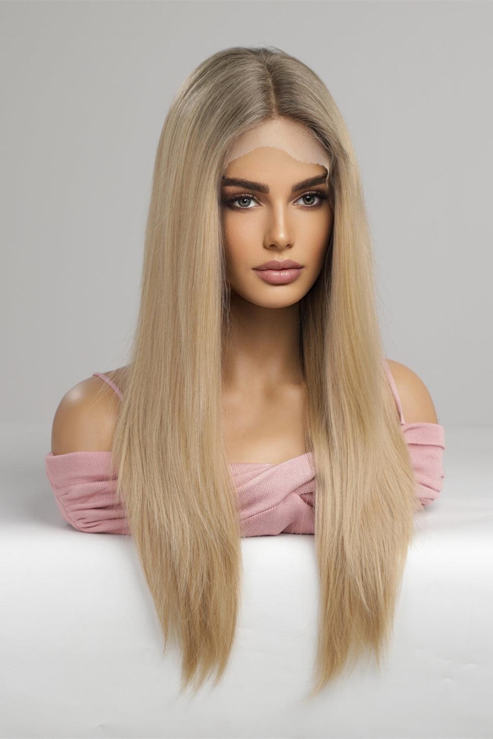 24'' Blonde Long Straight Lace Front Wig - MXSTUDIO.COM