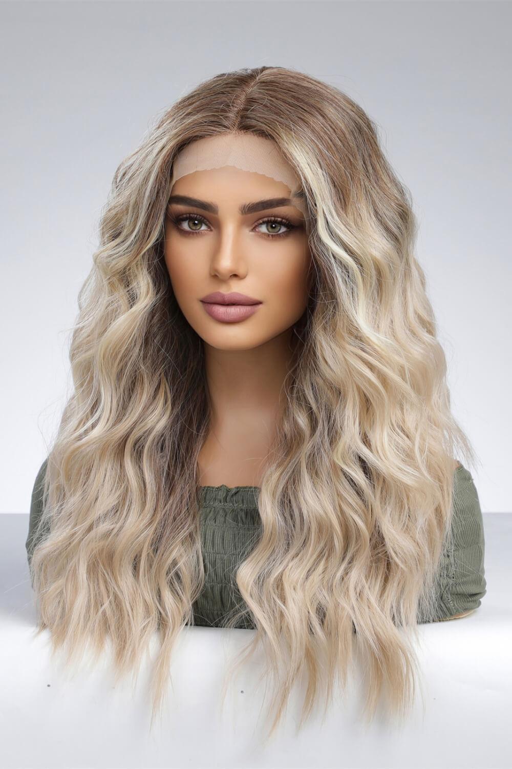 24'' Blonde Ombre Long Wave Lace Front Wig - MXSTUDIO.COM