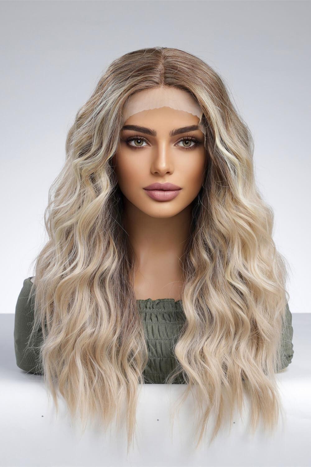 24'' Blonde Ombre Long Wave Lace Front Wig - MXSTUDIO.COM