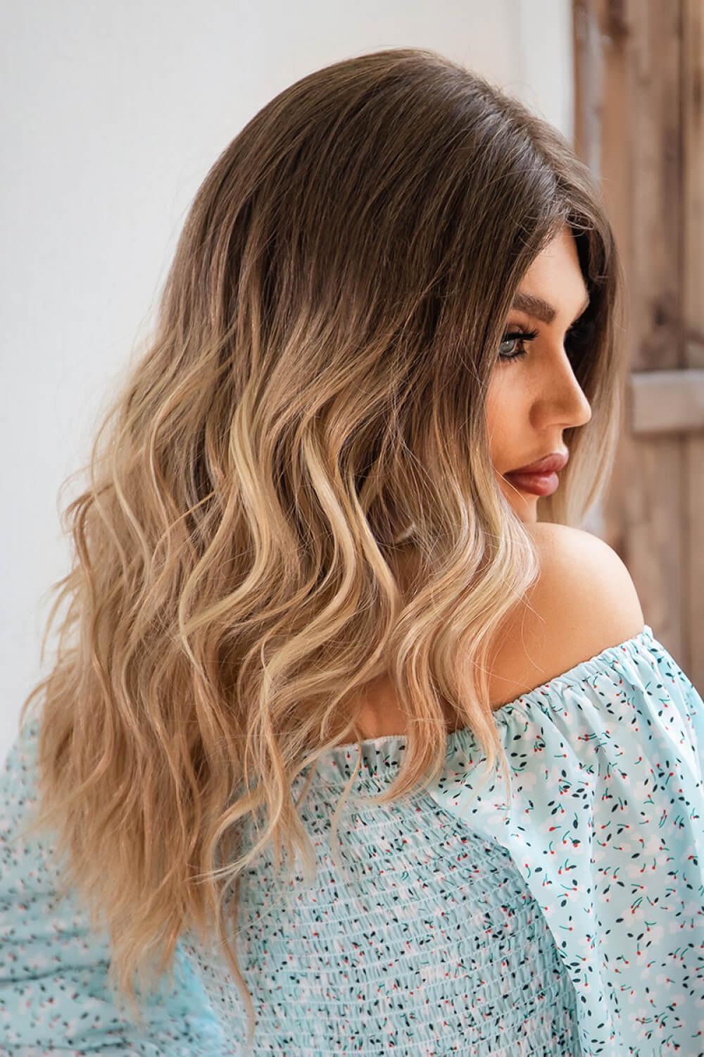 24" Blonde Ombre Wavy Lace Front Wigs - MXSTUDIO.COM