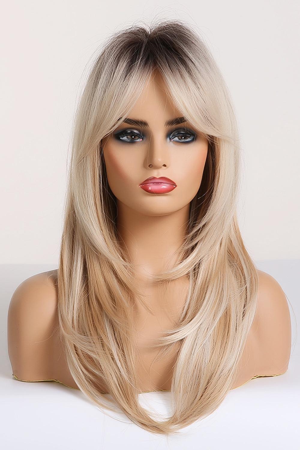 24'' Credible Mid-Length Wavy Full Machine Wig - MXSTUDIO.COM