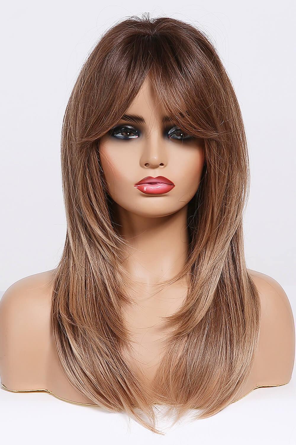 24'' Credible Mid-Length Wavy Full Machine Wig - MXSTUDIO.COM