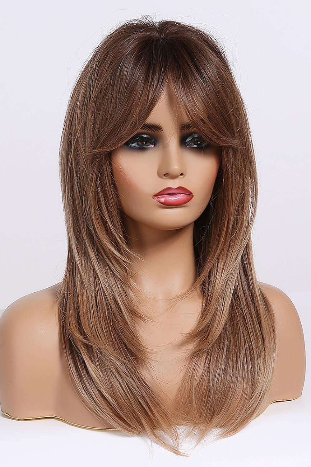 24'' Credible Mid-Length Wavy Full Machine Wig - MXSTUDIO.COM