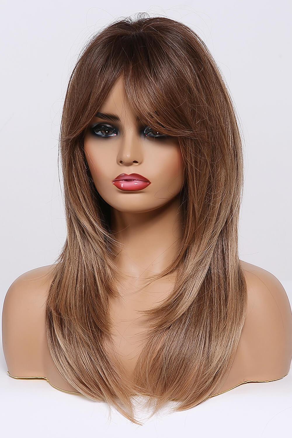 24'' Credible Mid-Length Wavy Full Machine Wig - MXSTUDIO.COM