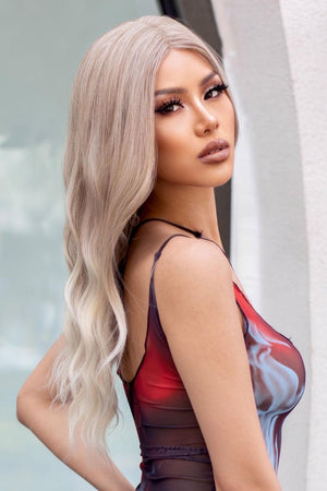 24" Medium Blonde Wavy Lace Front Wig - MXSTUDIO.COM