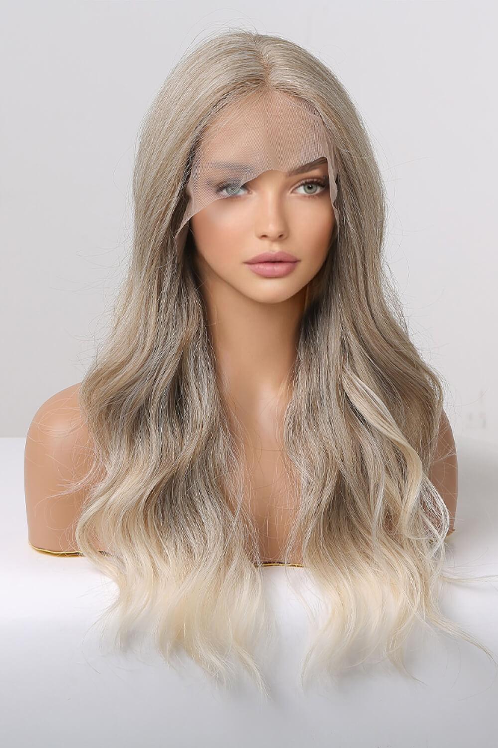 24" Medium Blonde Wavy Lace Front Wig - MXSTUDIO.COM