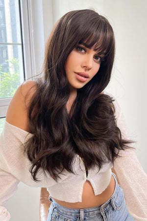 24'' Natural Look Wavy Full Machine Wig - MXSTUDIO.COM