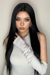 26" Black Long Straight Lace Front Wig - MXSTUDIO.COM