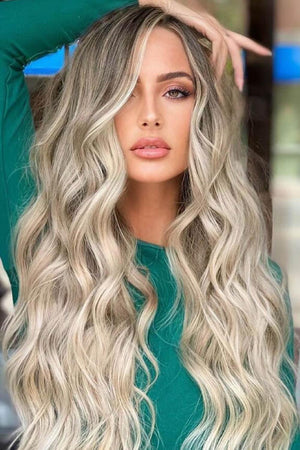 26'' Blonde Balayage Wave Full Machine Wig - MXSTUDIO.COM