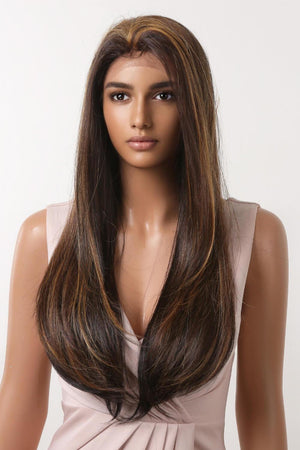 26" Caramel Brown Straight Lace Front Wig - MXSTUDIO.COM