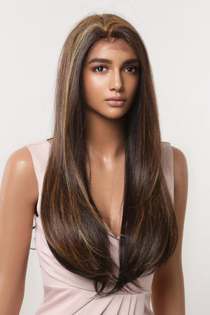 26" Caramel Brown Straight Lace Front Wig - MXSTUDIO.COM