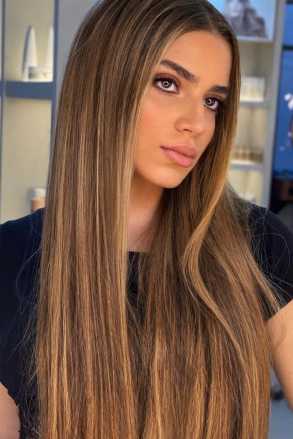 26'' Light Brown Straight Lace Front Wig - MXSTUDIO.COM
